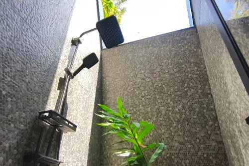 Private Outdoor Shower in Poolside Room at Lokal Hotels Dauin